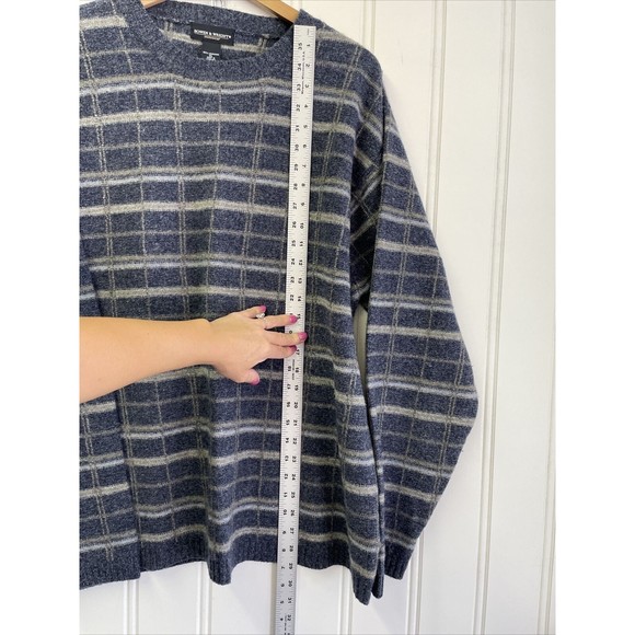 Bowen & Wright Mens XL Blue 100% LambsWool Pullover Sweater Crewneck Thailand - Picture 6 of 8